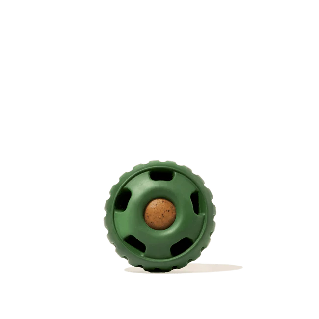 Durable Woof Pupsicle dog treat toy made from non-toxic, BPA-free natural rubber. Perfect for frozen and soft treats like peanut butter, yogurt, and bone broth. Mess-free, dishwasher-safe, and designed for long-lasting enrichment. Ideal slow feeder and interactive toy for dogs.