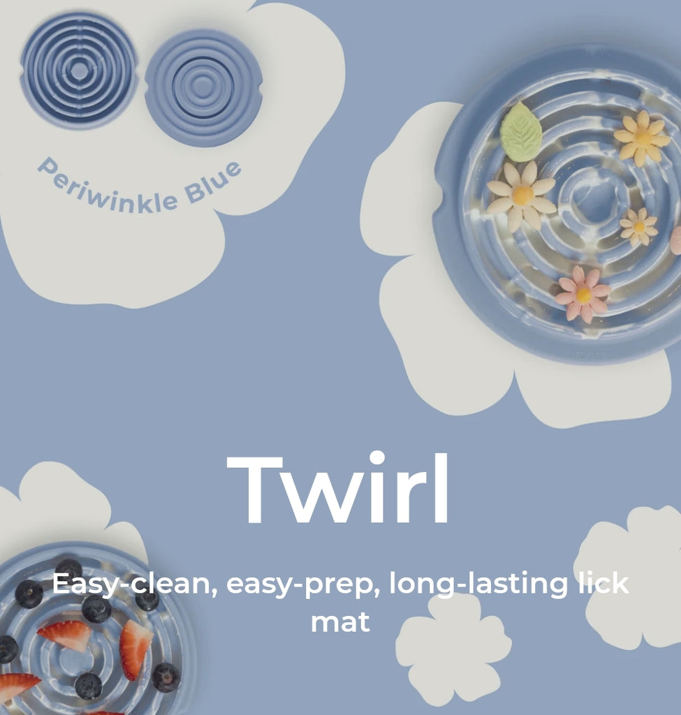 Lunoji Twirl Lick Mat – Easy-Clean, Portable, and Durable Dog & Cat Treat Mat, BPA-Free Silicone, Long-Lasting Licking Experience, Freezer Safe