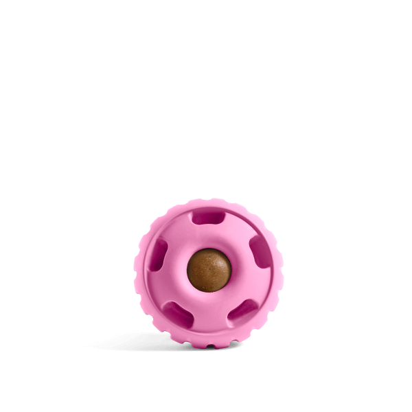 Durable Woof Pupsicle dog treat toy made from non-toxic, BPA-free natural rubber. Perfect for frozen and soft treats like peanut butter, yogurt, and bone broth. Mess-free, dishwasher-safe, and designed for long-lasting enrichment. Ideal slow feeder and interactive toy for dogs.